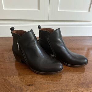 LUCKY BRAND BLACK LEATHER WOMEN’S ANKLE BOOTS